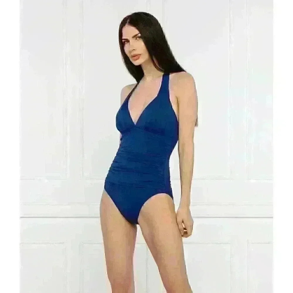 NEW! Lauren Ralph Lauren Women's 12 Halter One-Piece Swimsuit NWT $118 - Picture 3 of 5
